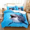 Dolphin Ocean Animal Bedding Set Boys Girls Twin Queen Size Duvet Cover Pillowcase Bed Kids Adult Home Textileextile