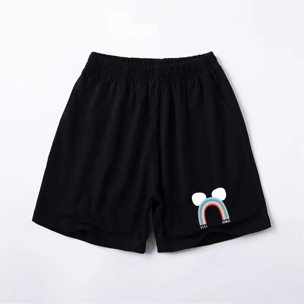 Summer Cotton Children Tshirt Cartoon Rainbow Smile Face Printed Korean Kids Tshirt Boys Girls Comfortable Short Sleeve Tee Top