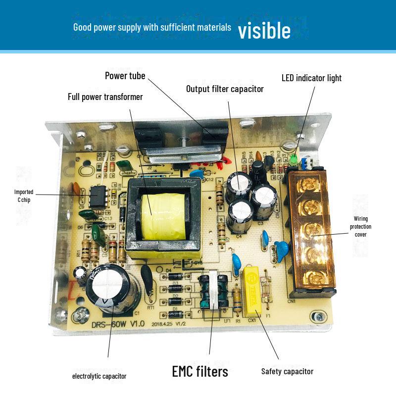 220 В в 24 В 2 А 50 Вт импульсный блок питания преобразователь переменного тока в постоянный светодиодный адаптер
