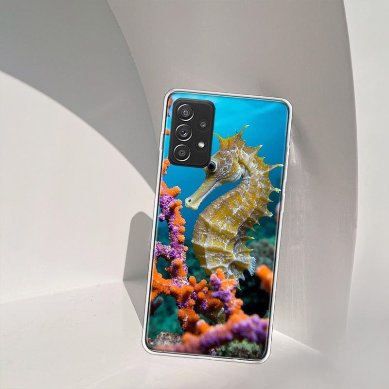 Чехол для телефона 'Морской конёк: Подводная фантазия' для Samsung A54 A57 A37 A17 A14 A15 A12 A24 A34 A55 A35 A25 A52S A07 A05S A04S A22 A32 A7