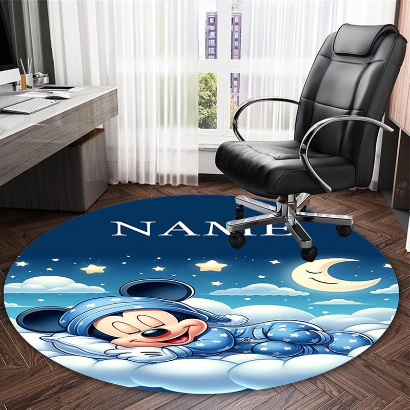 Customizable M-Mickey (2) Round Non-Slip Carpet - Ideal for Garden, Picnic, Office, Perfect for Decoration, Suitable For All Seasons