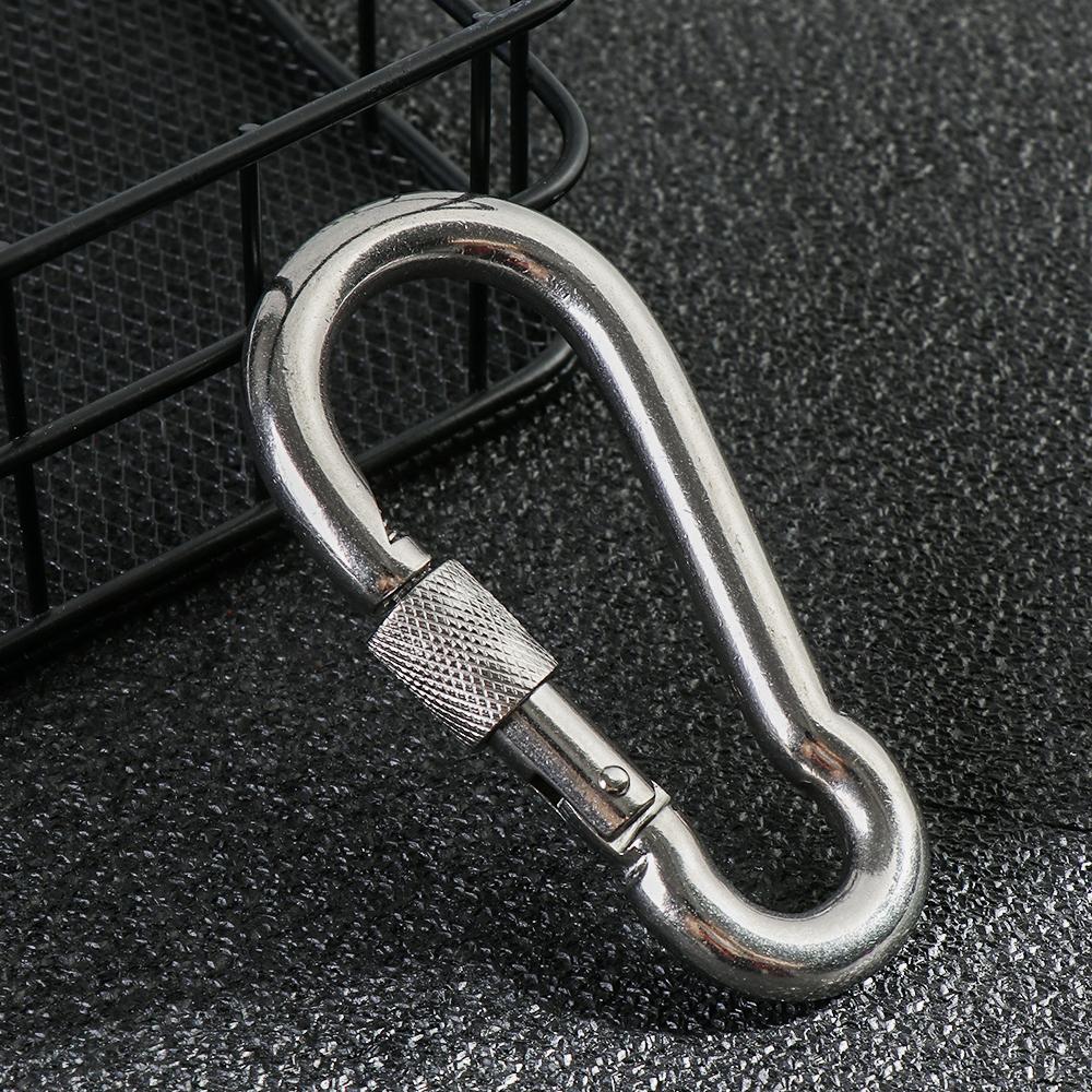 M4~M12 Camping Equipment 304 Stainless Steel Lock Ring Carabiner Safety Hook Travel Kit
