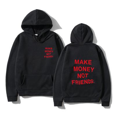 Женские толстовки с длинными рукавами, толстовки с капюшоном MAKE MONEY NOT FRIENDS, толстовки в стиле Харадзюку с принтом, женская уличная одежда, одежда с капюшоном