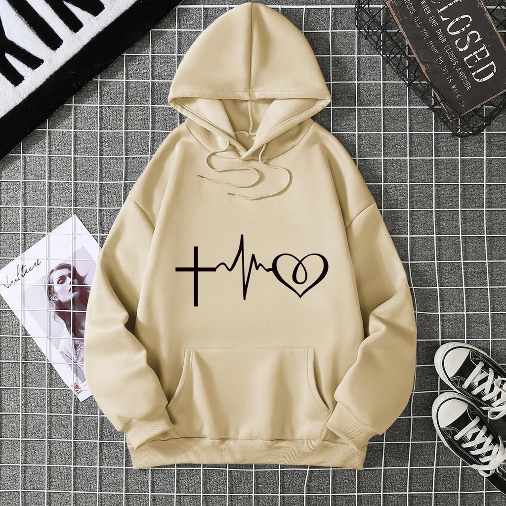 European and American Hot Casual Versatile Letters Loose Hooded Trendy Women's Clothing