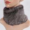 Новые женские зимние шарфы из натурального меха норки, повязки на голову, эластичный вязаный шарф из натурального меха норки, толстая теплая женская меховая шаль с кольцом