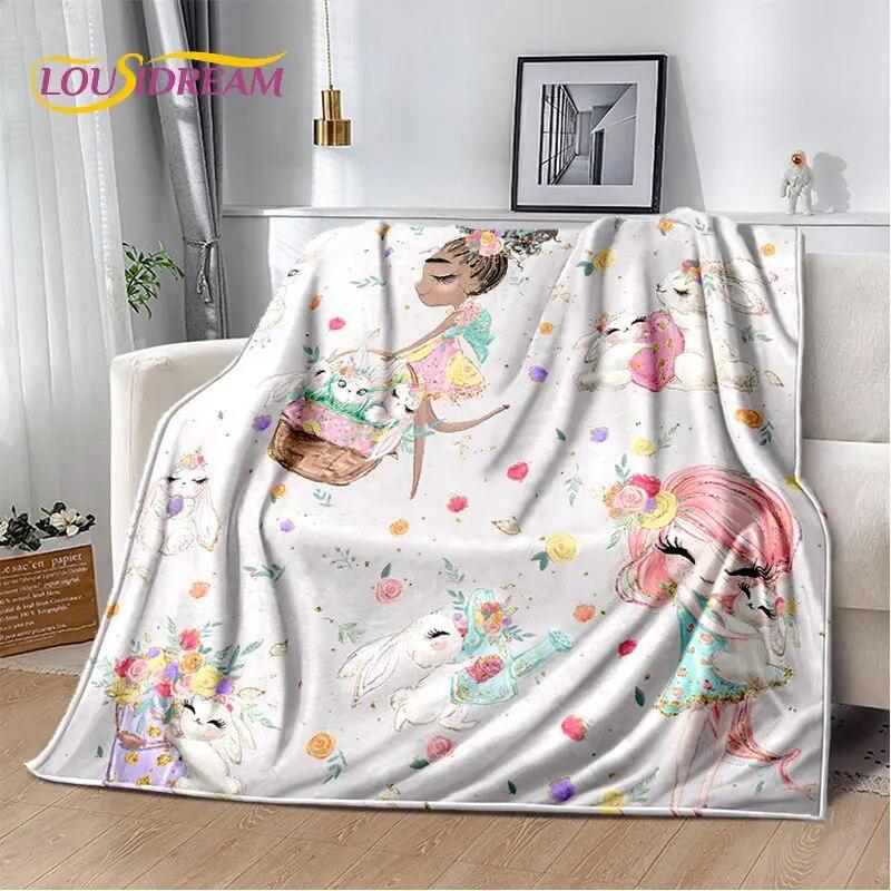 Милое мягкое плюшевое одеяло с рисунком балерины для девочек, фланелевое одеяло для гостиной, спальни, кровати, дивана, пикника, детей