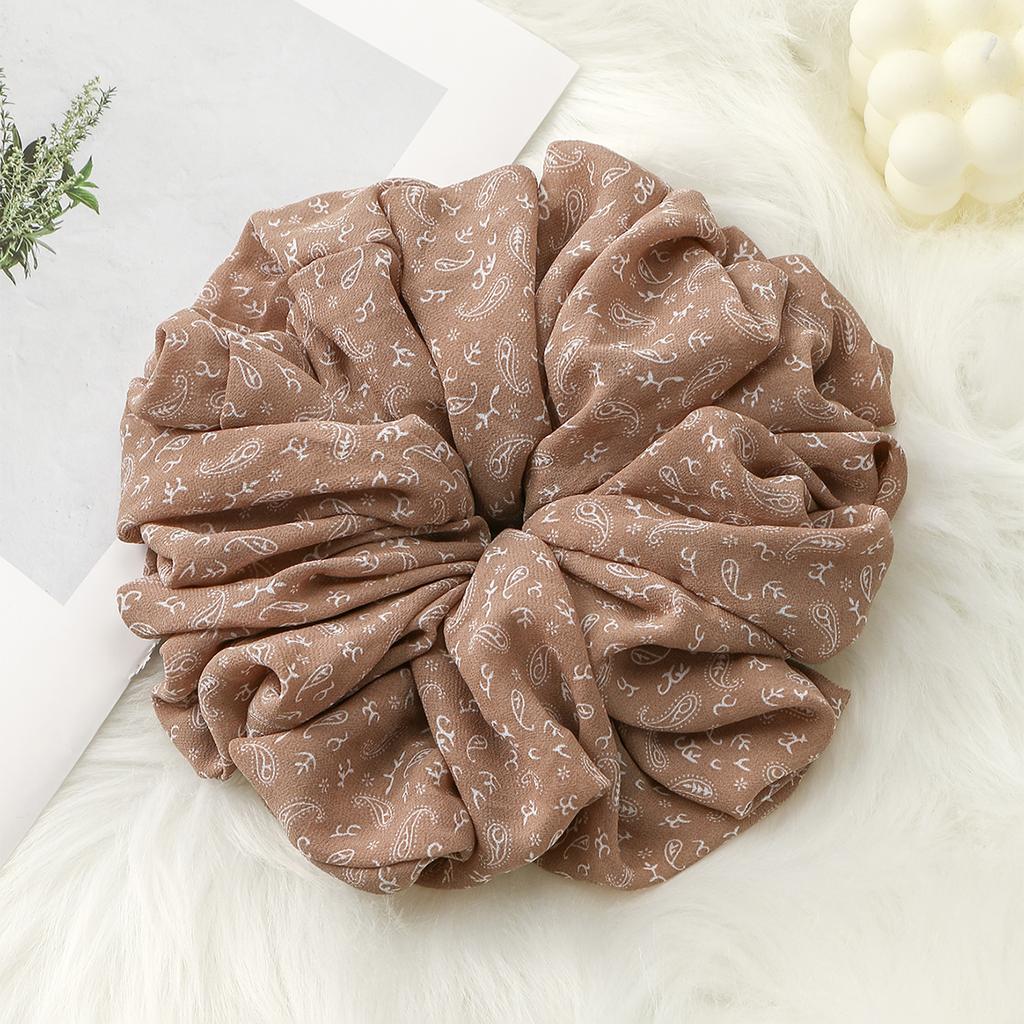 Модные мусульманские резинки для волос с принтом, большие премиальные оверсайз, Малайзия, шифон, большой размер, мусульманские резинки для хиджаба