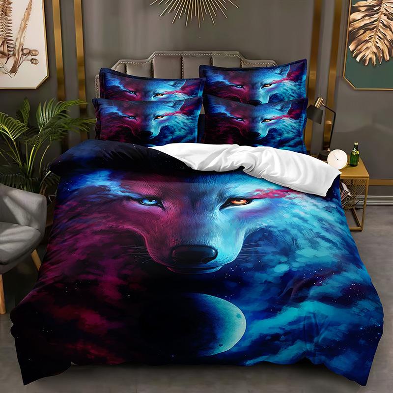 3D Wolf Bedding Set Animal Down Duvet Cover AU180 * 210 Full Size Luxury Quilt Cover Men's Bedding Cover