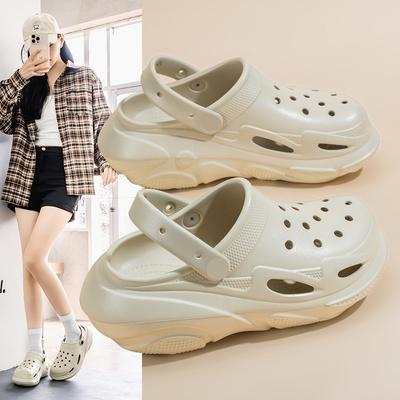 Женские туфли Baotou Platform Trend с отверстиями для ног, нескользящие, легкие, удобные, повседневные полуботинки на Гавайях