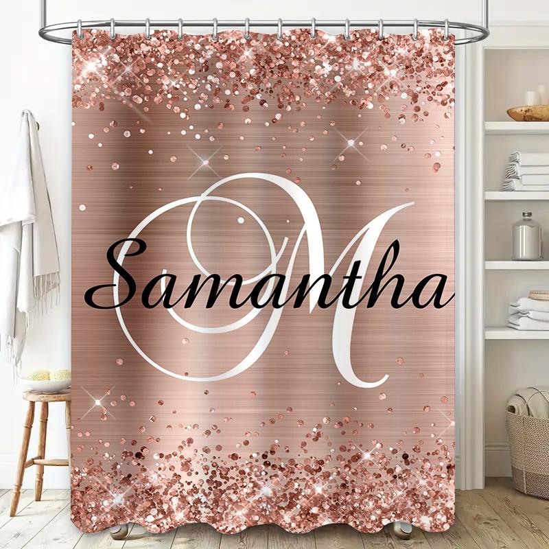Name Bath Shower Curtain Custom Decorative Waterproof Fabric Home Decoration