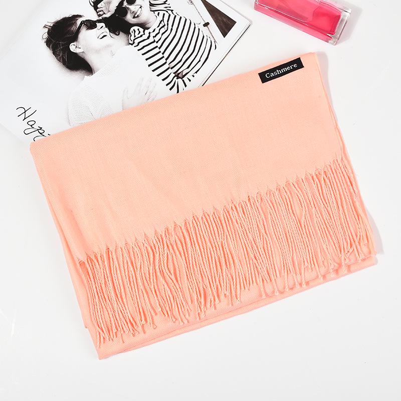 Шарф однотонный из искусственного кашемира Осень/Зима 2025: Шарф-накидка и шарф-снуд в корейском стиле с кисточками - Женский, плотный, универсальный, двойного назначения.