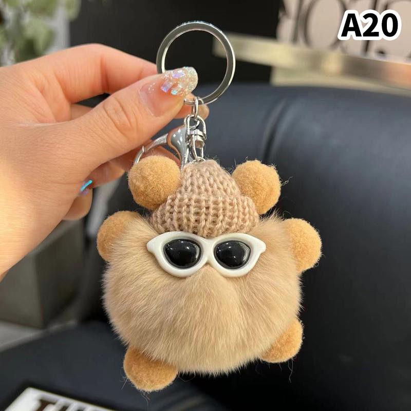 Hairball Small Coal Ball Elf Key Chain Cute Bag Pendant Female Pendant Small Monster Keychain Doll