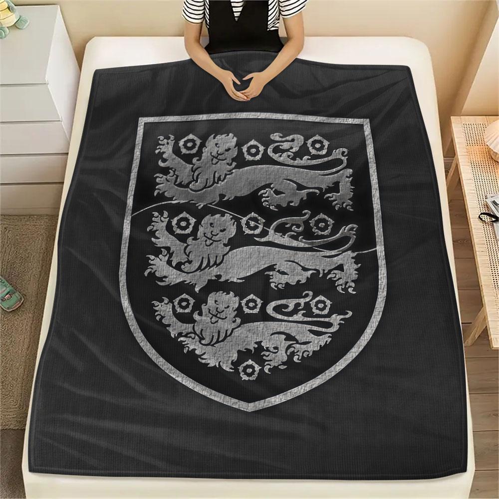 England national football logo Printed Flannel Blanket, soft throw for bedroom sofa, washable,soccer fan merchandise, great gift.