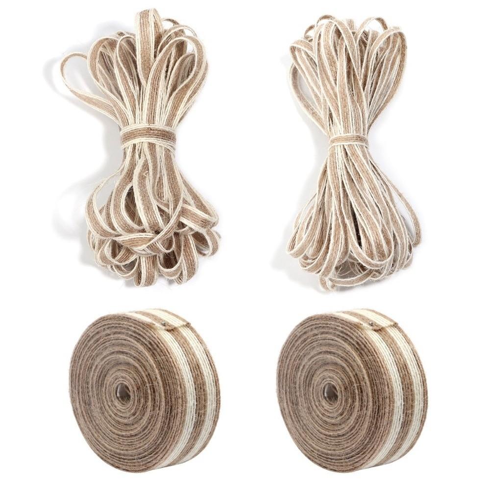 Natural Color Jute Rope White Edge Linen Webbing New Burlap Ribbon Gift Packing