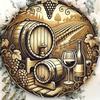 D Flat pc Vintage Wine Cellar Metal Wall Decor  HeavyDuty  Rustic Wine Bottle Barrel Grapevine  spigot Design  Beige