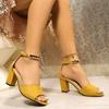 Ladies Shoes On Offer Peep Toe Sexy Women's Sandals Fashion Metal Decoration Office and Career Summer Plus Size Heeled Sandals