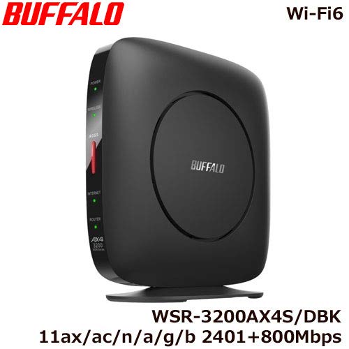 Беспроводной LAN-маршрутизатор Buffalo 6 IPv6 WSR-3200AX4S/DBK [Совместим с Wi-Fi 11ax/ac/n/a/g/b 2401+800 Мбит/с]