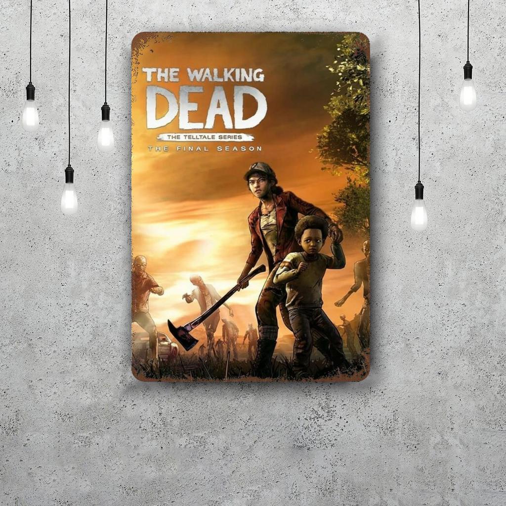 Telltale the walking dead Декоративный плакат Винтажная жестяная вывеска Металлическая вывеска Декоративная табличка для паба Бара Мужской берлоги Клуба Настенное украшение