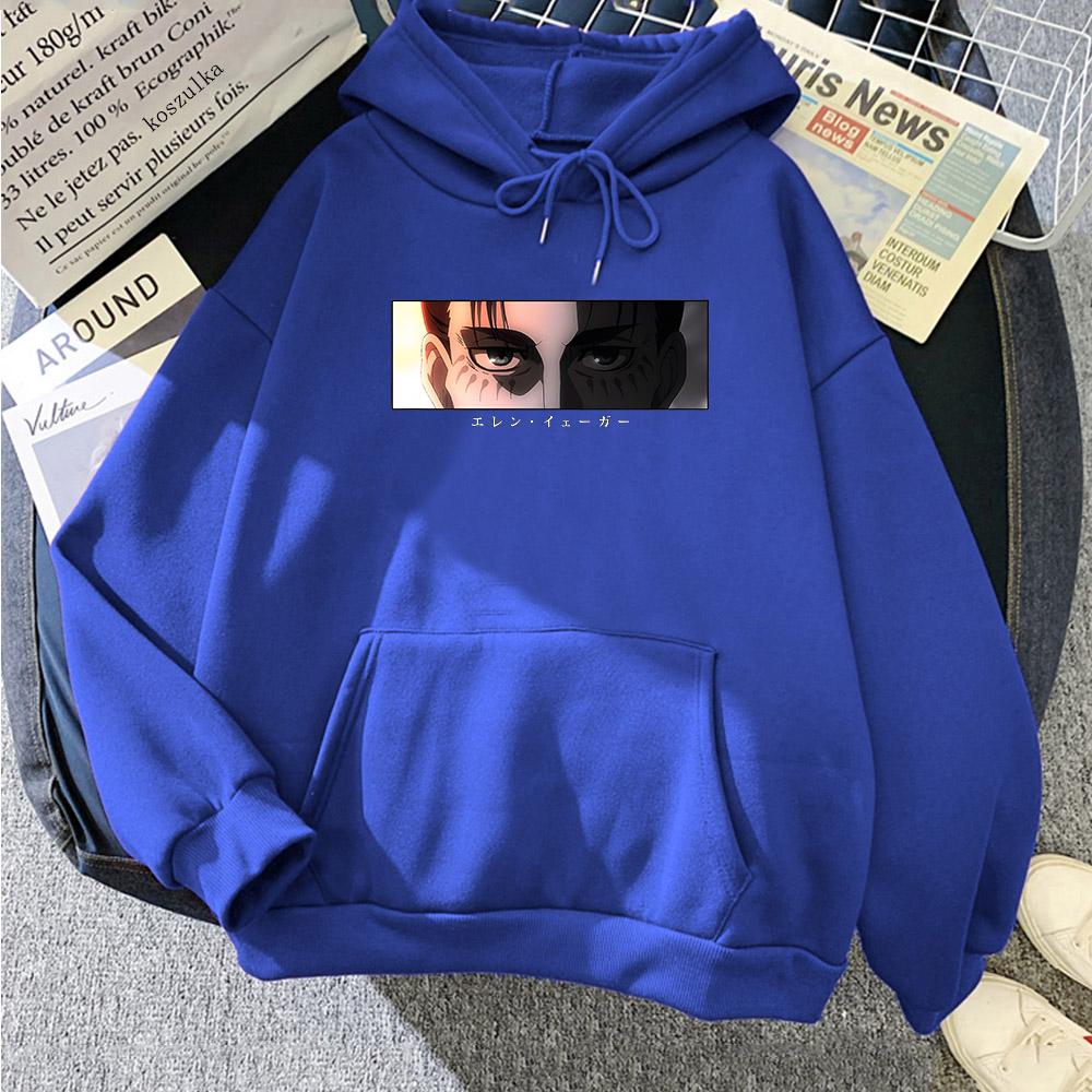 Толстовки с капюшоном в стиле аниме «Атака Титанов» Эрен Харадзюку, мужские и женские толстовки с забавным графическим уличным принтом, повседневные топы с длинными рукавами и принтом, толстовки