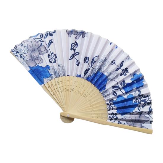 Складной веер в японском стиле с цветком, портативный летний ручной бамбуковый охлаждающий вентилятор, украшение для танцевального представления, реквизит для костюмов для вечеринок