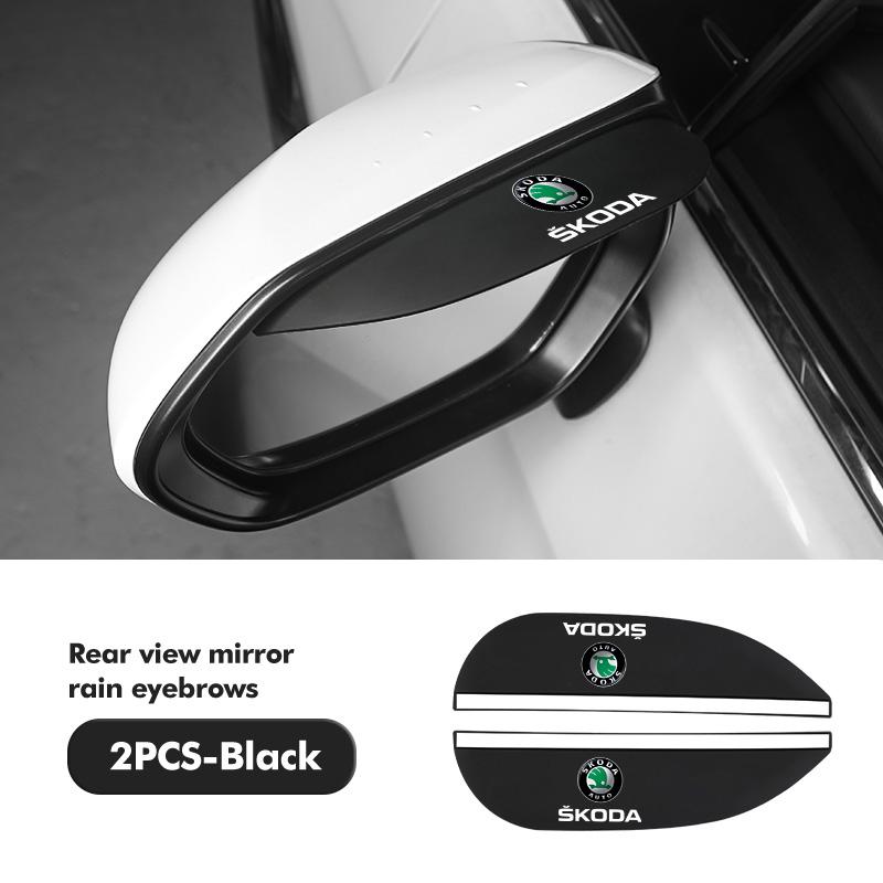 AAABQ1 Для Skoda 2 шт. Мягкая резина Козырек от дождя на зеркало заднего вида Стайлинг Аксессуары Fabia Kamiq Superb Scala Enyaq-iV MK3 VisionS Yeti