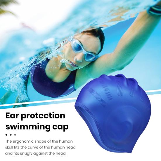Шапочка для плавания, защита ушей, шапочка для плавания, эргономичный дизайн, высокая эластичность, приятная для кожи, полная защита, шапочка для плавания с длинными волосами