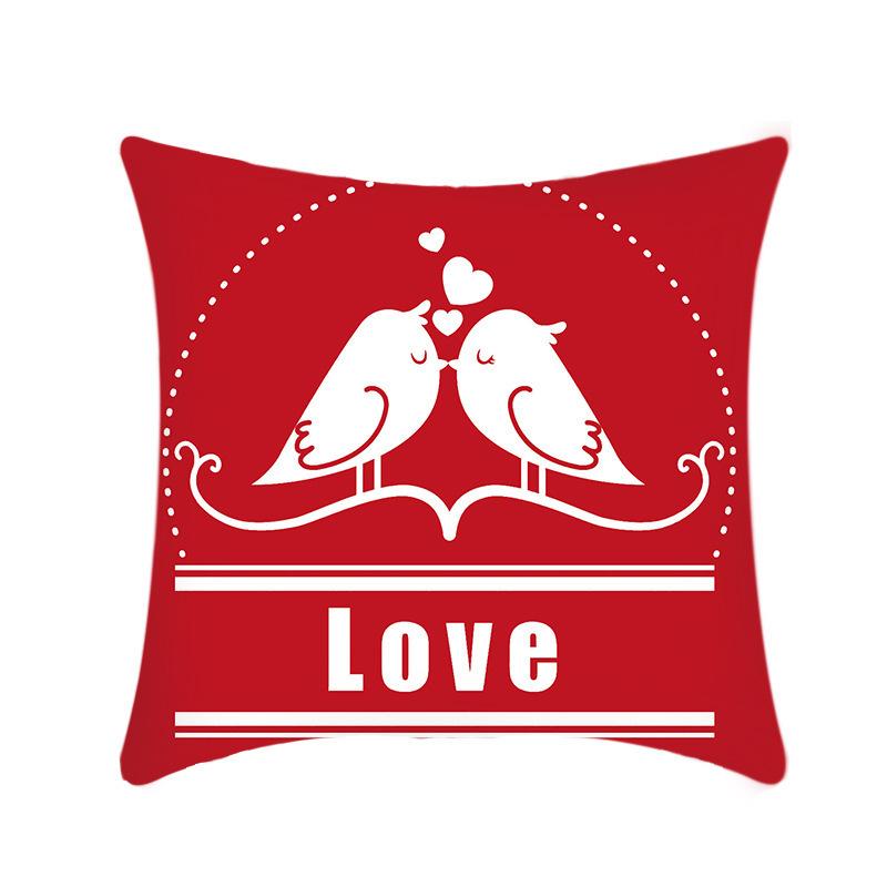 Новая подушка на День святого Валентина Льняная Короткий плюш Подушка для автомобиля Красная Подушка с любовью Наволочка Подушка для кровати