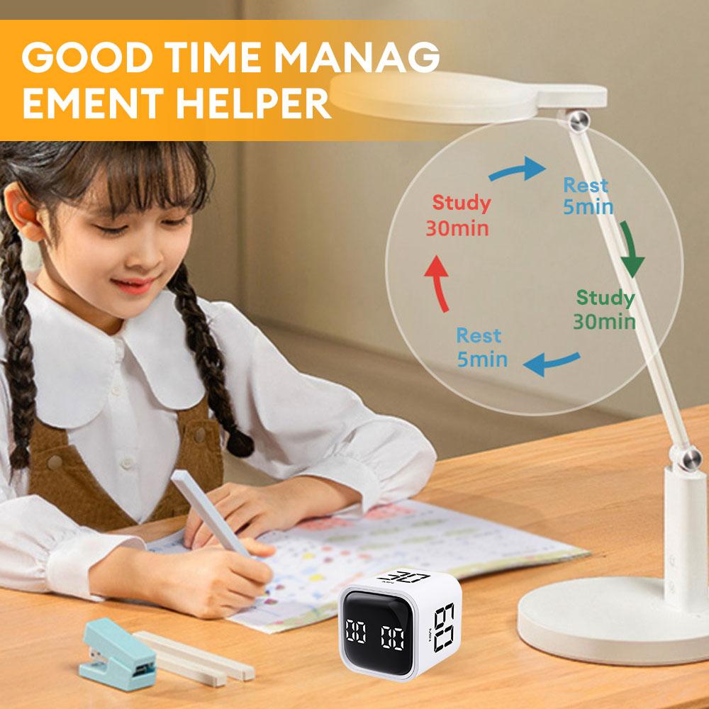 Кубический таймер с датчиком гравитации, поворотный светодиодный дисплей, 4 предустановленных времени, два режима, обратный отсчет, кухонный прибор, мини-цифровой таймер для изучения кулинарии