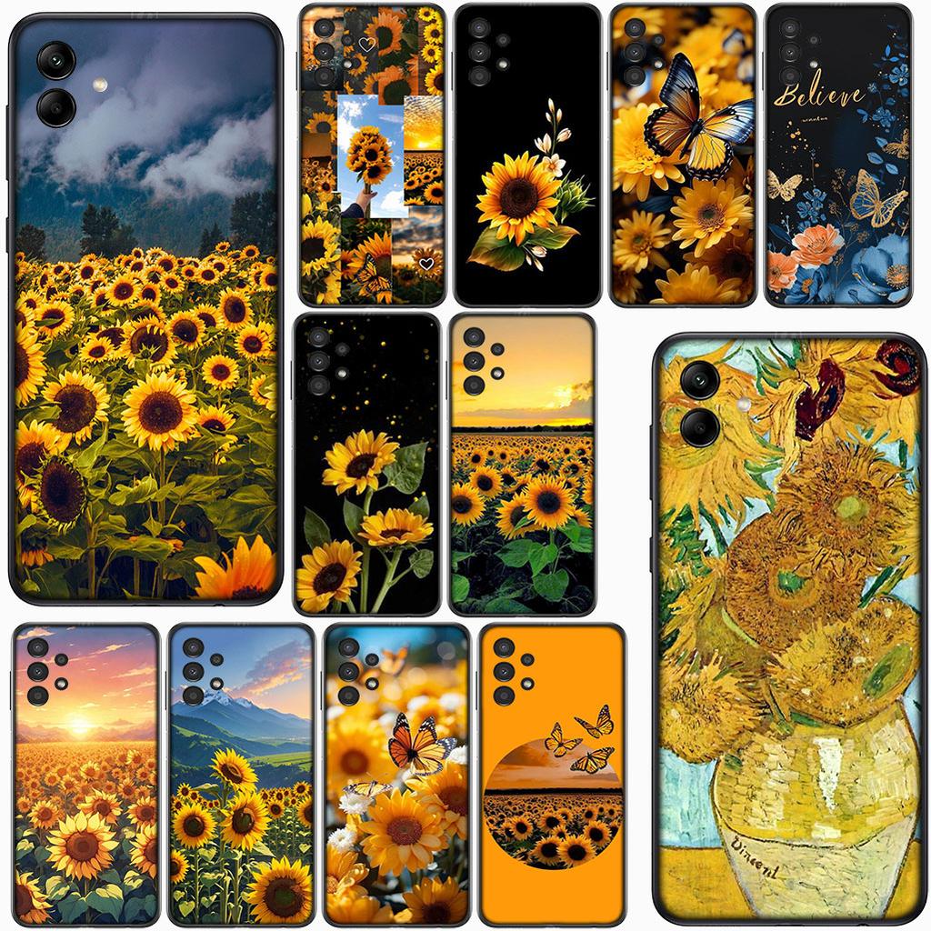 Cover for Samsung Galaxy S22 S21 S20 Fe Ultra S9 Plus + A13 A22 M21 M31 M55 M15 Protective Phone Case With Sunflower Flower