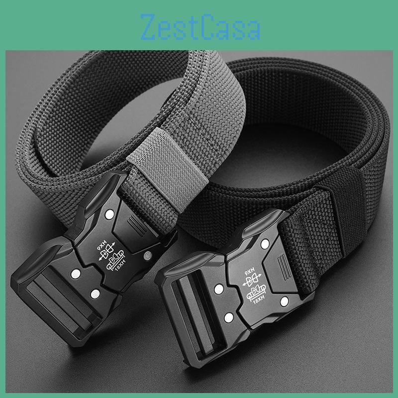 Fashionable Buckle Alloy Men Nylon Woven Waist Belt For Daily And Outdoor Use