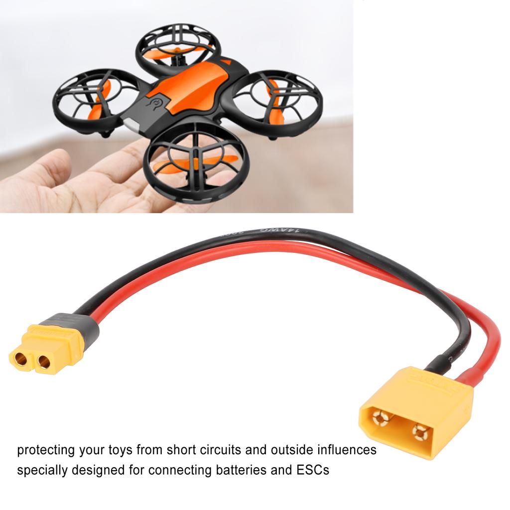 XT60H F to XT90 Male Adapter Cable Super Soft Reusable XT90 Male Connector for Car Models Airplane Models Ship Models