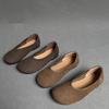 Fashion Retro Style Flat Leather Women's Shoes Soft Healthy Breathable All Leather Loafers Elderly Shoes Simplicity Old-fashioned