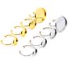 10pcs 6 8 10 12 14 16 18 20mm Stainless Steel Gold Plated Adjustable Ring Settings Blank Base,Fit 6-20mm Glass Cabochons Buttons