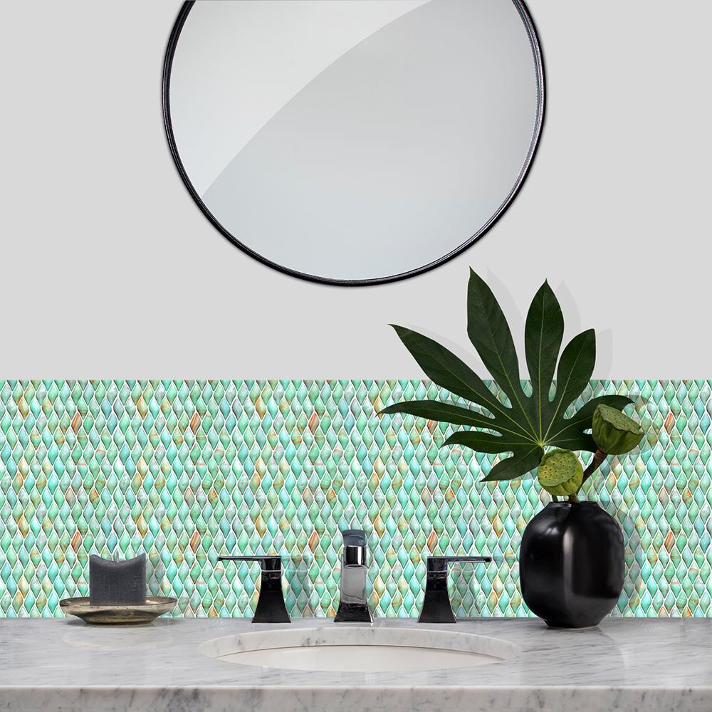 10 шт., имитация 3D самоклеющихся виниловых обоев, декоративные наклейки, водостойкая мозаичная плитка для ванной комнаты, наклейка на стену