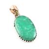 Natural Chrysoprase Gemstone 925 Sterling Silver Two Tone Pendant 1.3'' F1s18
