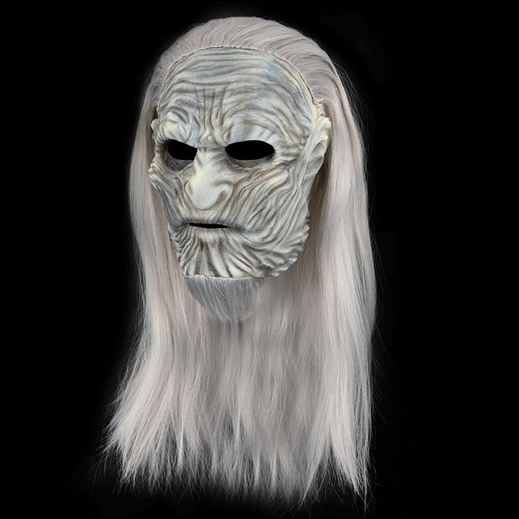 Halloween Latex Mask White Walker Night King Mask Horror Cosplay Prop Adult Scary Costume Headpiece