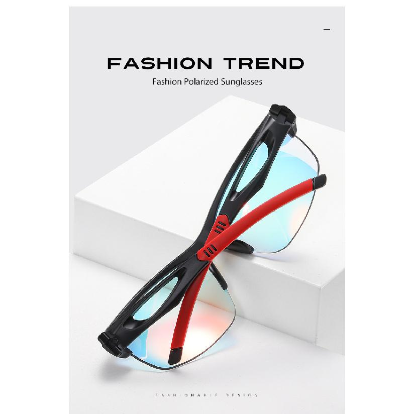 Sports half-frame sunglasses for outdoor cycling, colorful photochromic sunglasses, polarized sunglasses 3145