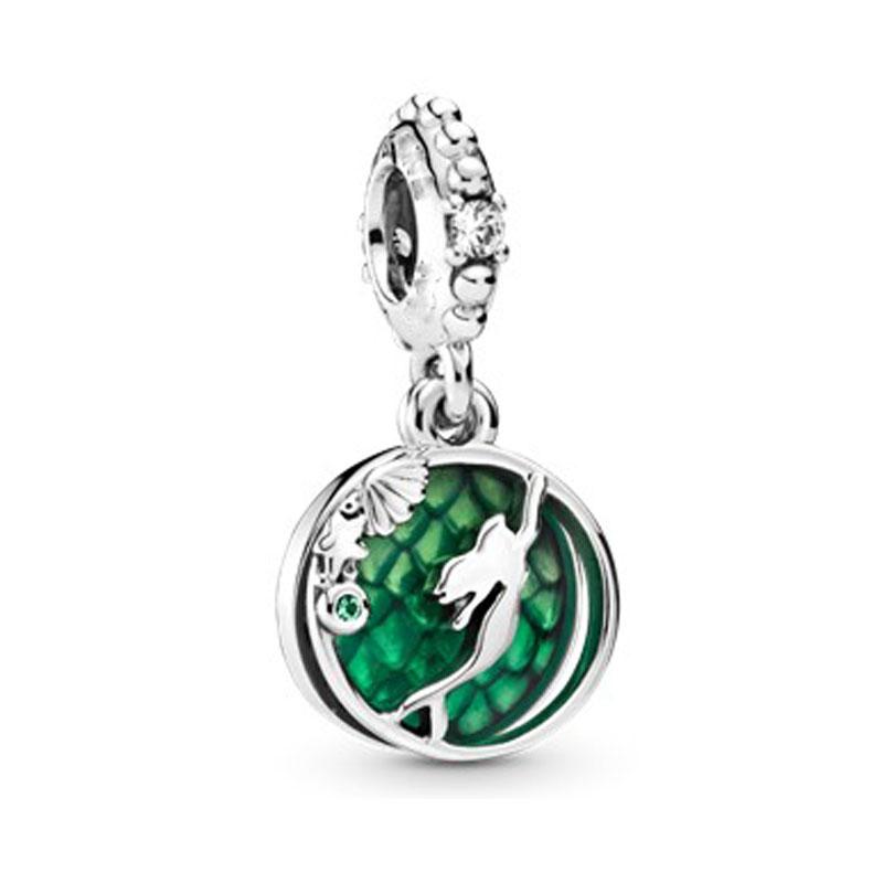 925 Silver   Charm Bracelet Ocean Clownfish Octopus Crab Pendant Mermaid Beads DIY Gifts