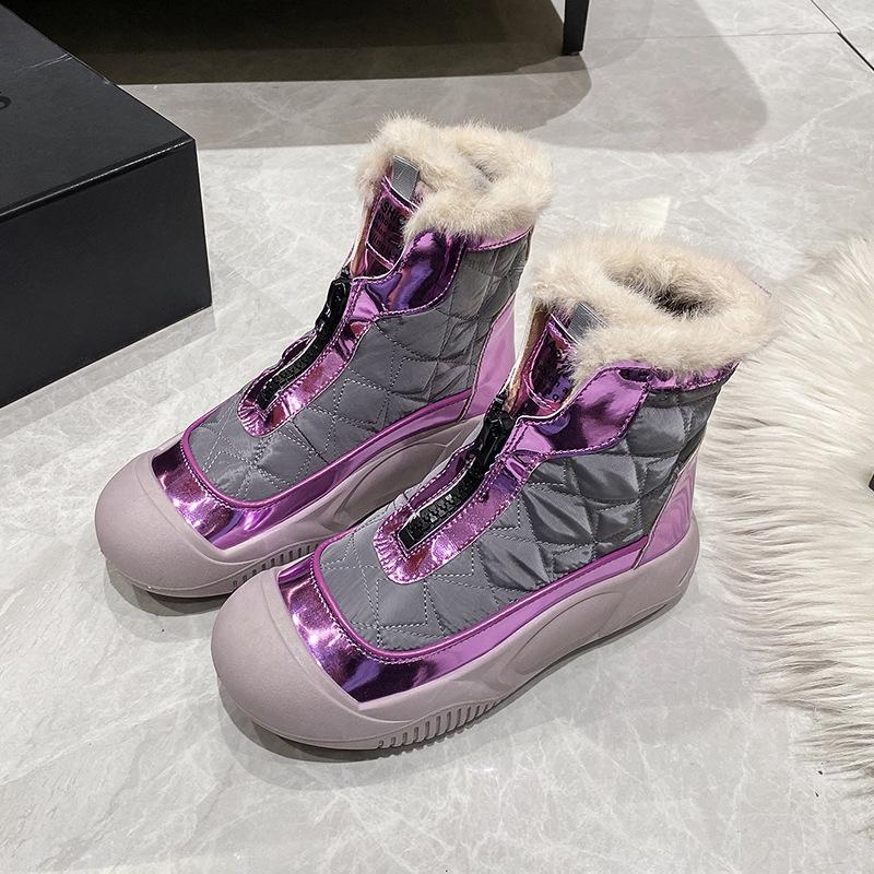 Fashion Winter Women's Boots 2024 New Waterproof Non Slip Snow Boots High Top Plush Cotton Shoes Comforta Thick Sole Casual Ladies Shoes