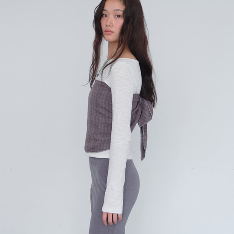 muwm Flare Banding Pants & Modular Shawl (Gray)