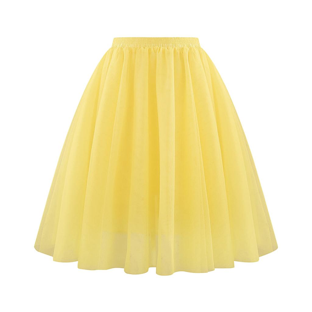 Женская модная однотонная юбка-полусолнце, юбка-фонарик для вечеринки, юбка-сетка