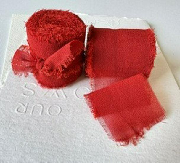 Chiffon Ribbon Bow with Frayed Edges for Weddings and Floral Arrangements