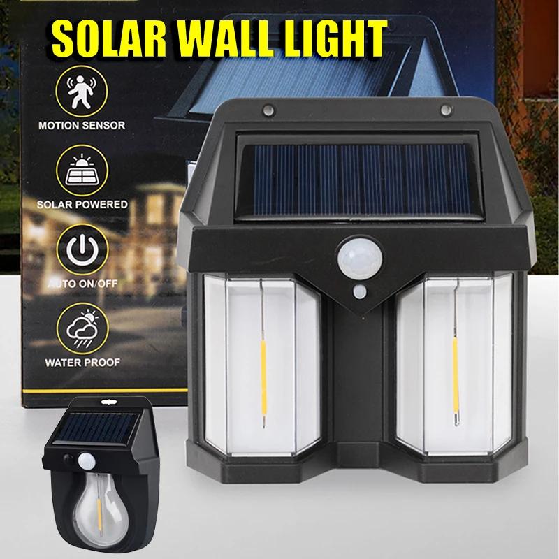 New Solar Tungsten Filament Lamp Outdoor Waterproof Intelligent Induction Wall Lamp Courtyard Garden Villa Lighting Night Light