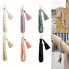 Boho Style Braided Keychain With Lobster Claw Cotton Cord Wristlet Lanyard Key Fob Strap For Women Accessory