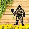 2D Варварский Воин Металлическое Настенное Искусство, Скандинавская Железная Скульптура для Игровой Комнаты, Декор Гостиной, Мужской Уголок, Офис, Бар, Зал Тренажеров, Тема Битвы