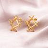 Simple Wind Geometric Tic Tic-type Stud Earrings Fashion Personality Gold Earrings Titanium Steel Earrings