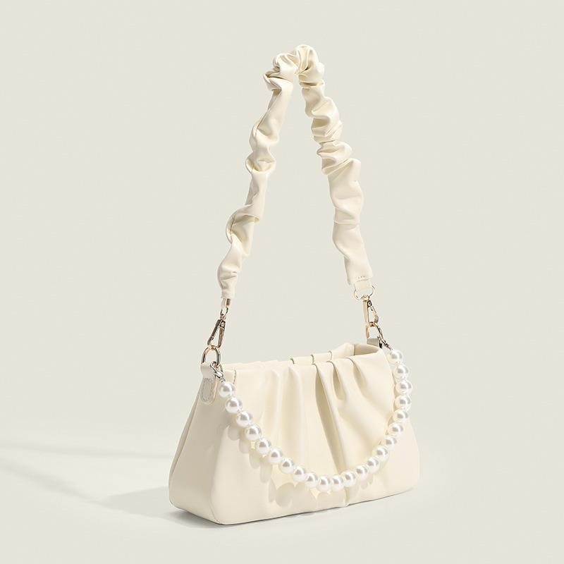 Niche Senior Pearl Bag Женская модная сумка Повседневная плиссированная сумка Cloud Bag на одно плечо Сумка через плечо