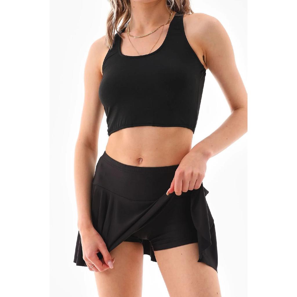 Crop Swimsuit With Shorts And Skirt