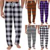 Мужские повседневные пижамные брюки с карманами | Однотонные, в полоску, клетчатые, с принтом, свободного кроя, с эластичным поясом для ношения дома