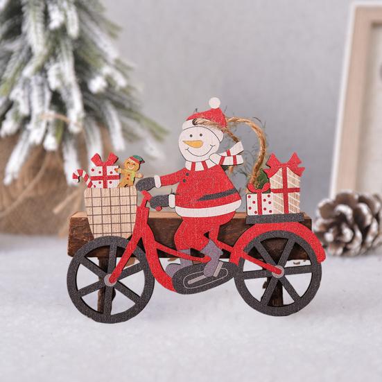 Рождественский кулон Снеговик Санта-Клаус в форме лося Деревянное подвесное украшение для рождественской елки Праздничный домашний декор